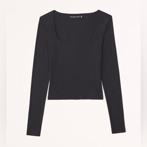 Abercrombie Soft Seamless Long-Sleeve Square-Neck Top
